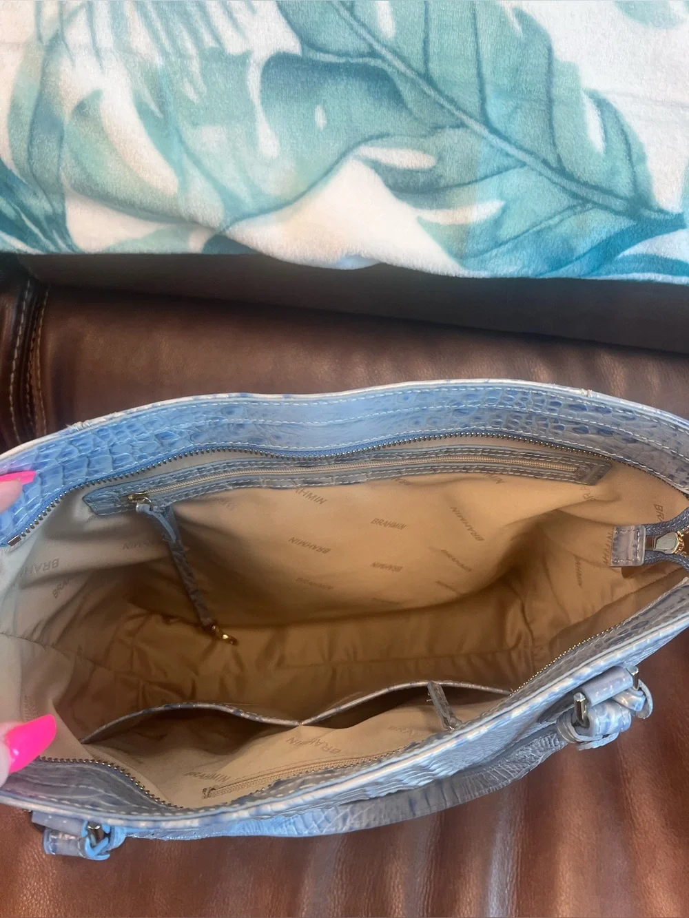 Brahmin SAMPLE nwt light blue large tote